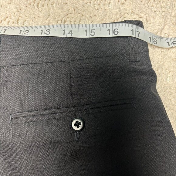 Zanella Bennet Men Black Pure Virgin Wool Dress Pants Made in Italy Slacks 35x31 - Picture 8 of 9